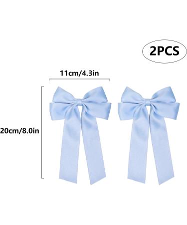 2 Pack Bow Hair Clips Pink Hair Bows for Women Girls Large Bow Clips Hair Barrette Hair Accessories(Light Blue) - Buy Online on SooperMarket.com