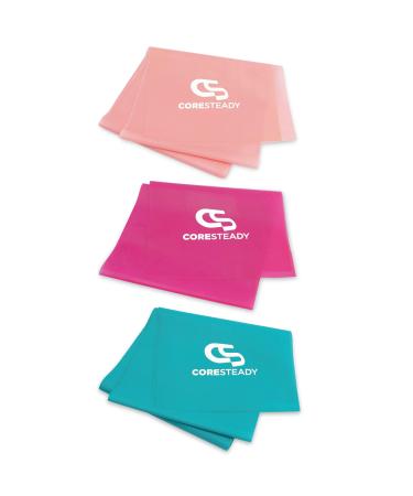 Coresteady Resistance Band For Men & Women - Exercise Band to Build Strength Flexibility Muscle & Tone - For Fitness Stretching Pilates Physio & Yoga - With Exercise Guide 6. 3 SET 2 Metre