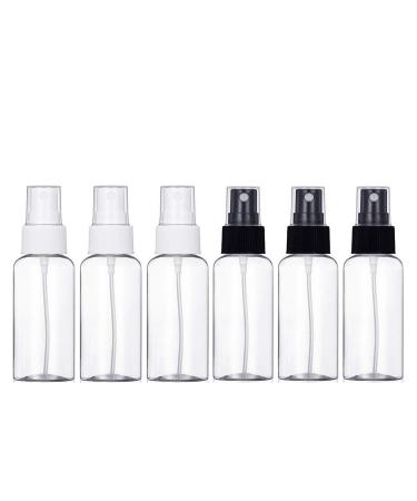 6Pcs 50ml Spray Bottle Empty Plastic Fine Mist Travel Atomiser Set with 2 Funnels - Clear Refillable & Reusable Travel Size Bottle Toiletries Liquid Containers for Cosmetic Make-up by JamHooDirect