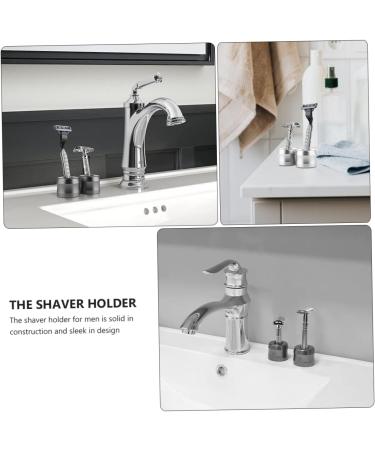 Beavorty 3-Pack Razor Holder Stand - Stainless Steel & Aluminum Alloy Safety Razor Base for Men - Travel Brush Silver - 4.3x4.3cm - International Shipping - Buy Online on SooperMarket.com