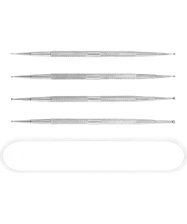 4pcs Nail Art Paint Dot Tool Set Dotting Painting Pen Polish Carving Tackle Manicure Drawing Kit for Salon Home Nail Art Professional Enthusiast(Silver Size:12.5cm) - Buy Online on SooperMarket.com
