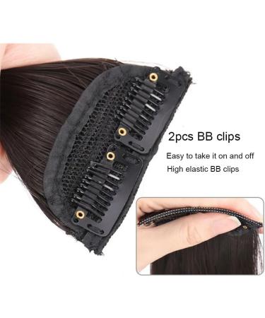 1PC Short Clip In Hair Extensions Clip in Hair Piece 2 Clips Clip in Remy Human Hair Extensions Straight Invisible Hairpin for Thinning Hair Adding Hair Volume(6inch- Dark Brown) - Buy Online on SooperMarket.com
