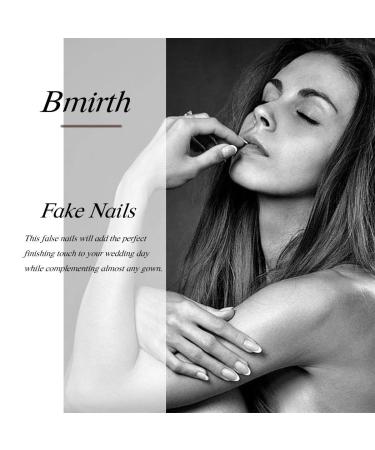 Bmirth Flame Glossy Press on Nails - Long White Coffin False Nails for Women and Girls (Style 3) - Buy Online on SooperMarket.com