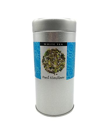The Exotic Teapot - Peach Elderflower White Tea 75g Tin Loose Leaf Pai Mu Tan 75 g Tin (Pack of 1)