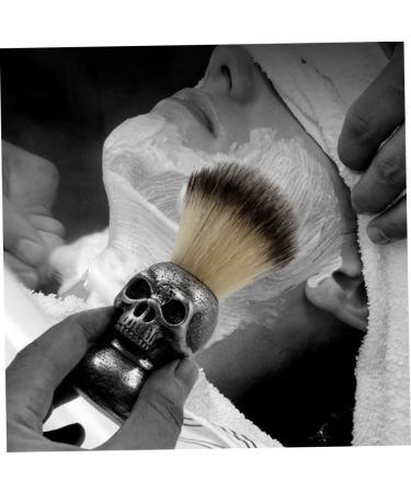 Buy Silver Hair Shaving Brush | Soft Skull Beard Grooming Tool for Precision Shaving - Buy Online on SooperMarket.com