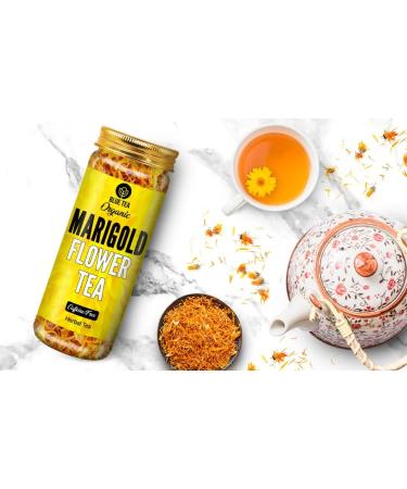 BLUE TEA - Marigold Tea - 50 Gram (Pack of 2) | Pure Marigold Flower Petals || FLOWER TEA || Upholds Vegan and Ketogenic Diets No Caffeine | Eco-Sustainable packaging - Buy Online on SooperMarket.com