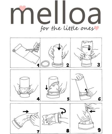 Melloa Refill Film for Tommee Tippee Sangenic Tec - Compatible Twist & Click Cassettes | 200m 200 Pieces (1 Pack) - White - Buy Online on SooperMarket.com