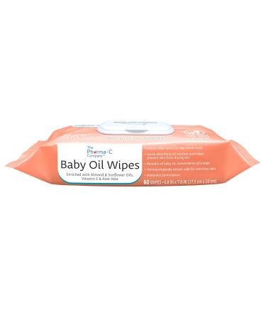 Buy Pharma-C Baby Oil Wipes - 540 Count | Enriched with Almond Sunflower Oils Aloe & Vitamin E | Gentle & Moisturizing for Baby's Skin - International Shipping Available - Buy Online on SooperMarket.com