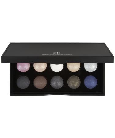 e.l.f. Cosmetics Baked Eyeshadow Palette 10 Nude Shades Highly Pigmented Creates a Smoke Eye Look 0.28 Oz (7.9g) NYC