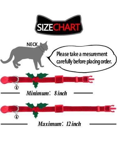 2-Pack Plaid Pattern Breakaway Cat Collar Set with Bell and Bowtie - Adjustable for Cats and Kittens (Neck 8-12) - Holly and Bowtie Design - Buy Online on SooperMarket.com