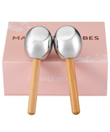 Ice Globes-Facial Skin Care Tools for Women Ice Globes for Face-Unbreakable Steel Cooling Roller Cryo Sticks for Face -Tighten Skin and Reduce Puffiness