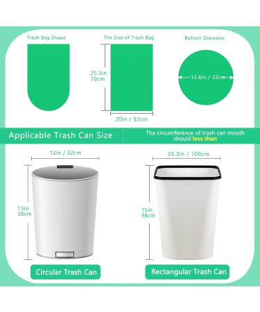 Fyy Garbage Bags - 120 Waste Bags (6 Rolls) for Kitchen Bathroom Office | Black & Green 3L to 10L | Durable & Leak-Resistant - Buy Online on SooperMarket.com