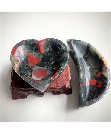 Balance Natural Blood Stone Crystal Bowl Carved Heart Rough Stone Ashtray Gemstone Moon Dish Home Decor Lucky Stone Raw stones and minerals PEIQIYIN - Buy Online on SooperMarket.com