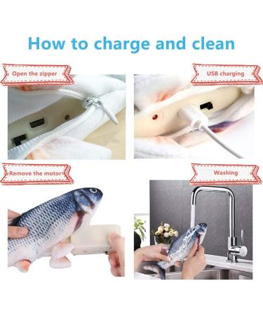Floppy Fish Cat Toy - Interactive Catnip Toy for Indoor Cats | Realistic Plush Simulation, Washable, Perfect for Biting and Kicking | Grass Carp Design - Buy Online on SooperMarket.com