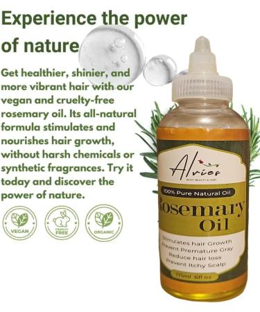 Rosemary Oil 170ml - Handcraft 100% Pure and Natural Rosemary Essential Oil Undiluted Rosemary Oil for Hair Skin and Nails - Cleansing Enhanced Shine and Dry Scalp Treatment - Buy Online on SooperMarket.com