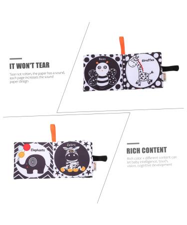 Ibasenice 4-Piece Fabric Book Set | Soft Black & White Learning Toys for Babies & Toddlers | Peach Skin Baby Books - Buy Online on SooperMarket.com
