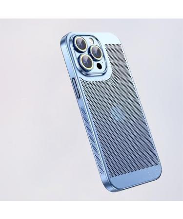 EnteLE Honeycomb Mesh Heat Dissipation Case For Iphone 15 14 11 12 13 Pro Max 14 Plus XS Max Mini Phone Cover Electroplated Frame Shell Sierra Blue For iPhone 8 Sierra Blue For iPhone 8