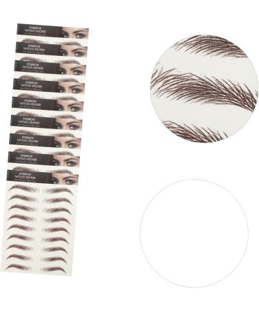 Mikinona 9 Sheets Waterproof Eyebrow Stickers Eyebrow Stickers Waterproof Brown False Eyebrows Cosmetics Hair 21x14.7cm Brown - Buy Online on SooperMarket.com