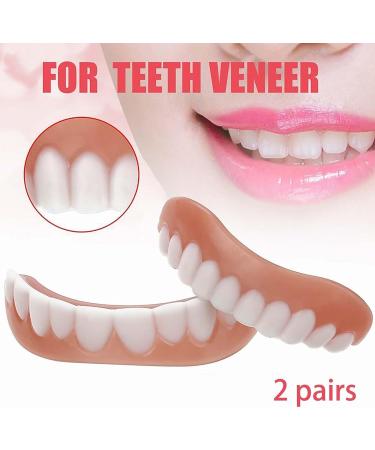 2 Pairs Dentures - Elastic and Comfortable Fake Teeth for Missing Teeth - Buy Online on SooperMarket.com