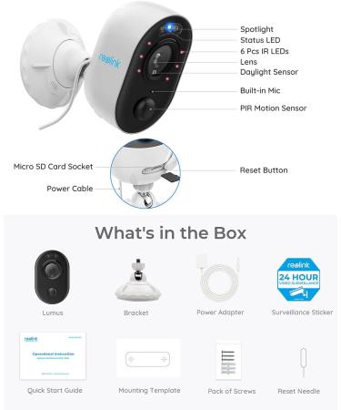 REOLINK Outdoor Security Camera with Spotlight Lumus 1080P HD Plug-in WiFi Camera for Home Security System PIR Motion Detection Two-Way Talk and Siren Alarm Waterproof Micro SD Card Storage 1 Count (Pack of 1) - Buy Online on SooperMarket.com