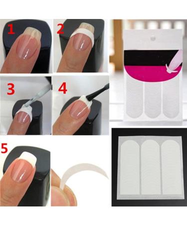 1Sheet French Nail Stickers Manicure Nail Art Stencils Nail Art Sticker 3-in-1 Guide Stickers Self-adhesive Sticker Tips For Manicure DIY Nail Art Tools - Buy Online on SooperMarket.com