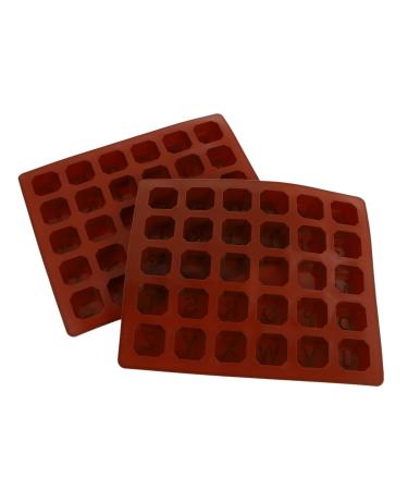 Mikinona 2pcs Chocolate Mold Ice Cube Silicone Molds Jellybeans Candy Ice Mold Baking Mold Letter Ice Maker
