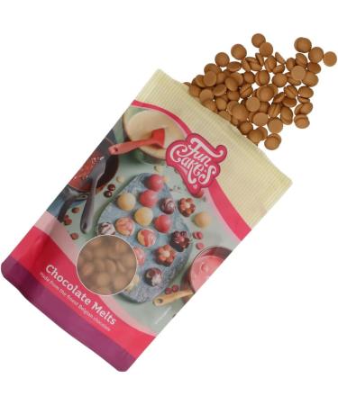 FunCakes Chocolate Melts Gold: Melting Chocolate to Make Sweet Bonbons Drips Glaze Cake Decorations Drizzles. Easy Melting in Microwave or Au Bain-Marie Halal. 250g. - Buy Online on SooperMarket.com