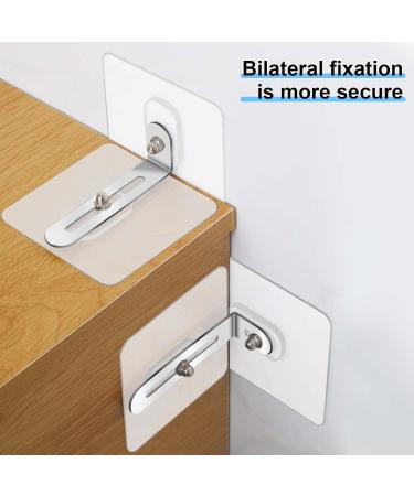 Kioiner 4 Pairs Furniture Wall Anchors Adhesive Adjustable Furniture Anchors for Securing Bookshelf Dresser Cupboard Cabinet Anti Tip Furniture Straps for Pet Baby Proofing Child Safety (Type A) - Buy Online on SooperMarket.com