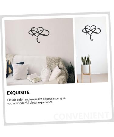 Cabilock 1pc Iron Pendant Plaque Heart Wall Decor Rustic Home Decor Room Loving Heart Shaped Pendant Black 40.00X33.00X0.20CM - Buy Online on SooperMarket.com