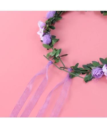 KALLORY Purple Flower Crown Headband for Bridesmaids & Flower Girls - Buy Online on SooperMarket.com