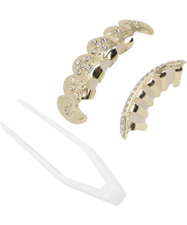 Hip Hop False Teeth Set Reusable Unfading Electroplated Halloween Festival Decoration Brace (Red) - Buy Online on SooperMarket.com