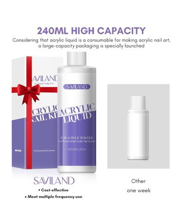Buy Saviland EMA Monomer Acrylic Nail Liquid 8oz - Low Odor Includes Brush Size 12 Nail Forms & More | Perfect for Beginners DIY Nail Extensions - Buy Online on SooperMarket.com