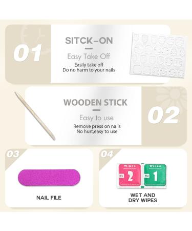Matte Pink Daisy Flower Fake Nails Set with Glue - 24 Medium Almond Shape Purple Designs for Women and Girls - Buy Online on SooperMarket.com