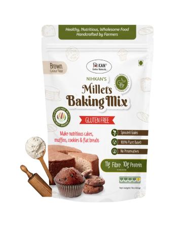 NIHKAN Gluten free Millets Baking Mix - 454g (1lb) | Self Raising Flour | All Purpose Baking Mix for Cakes Muffins & Cookies | High protein & High Fibre | Sugar Free & Dairy Free