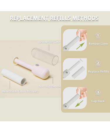 Compact Lint Roller - 150 Sheets Portable Pet Hair Remover for Clothes & Furniture - Includes Handle & 5 Refills (Pink) - Ideal for Travel & Home Use - Buy Online on SooperMarket.com