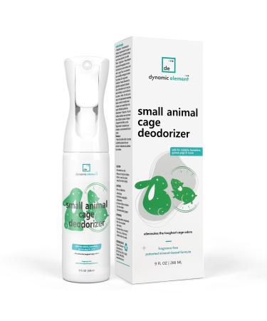Dynamic Element Small Animal Cage Deodouriser Spray Unscented Mineral-Based Formula Decompose Small Animal Waste Odour Molecules - Urine Smell Remover from Hamsters Rabbits Guinea Pigs 266ml
