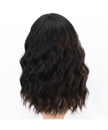 Colorfulpanda Short Black & Brown Wigs for Women - 14 Inch Synthetic Hair Ponytail for Party & Cosplay - Buy Online on SooperMarket.com