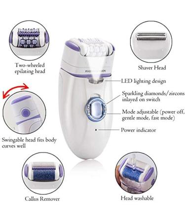 3 in 1 Women's Electric Hair Removal Kit: Epilator, Lady Shaver, Bikini Trimmer - Rechargeable and Gentle Depilation - Buy Online on SooperMarket.com