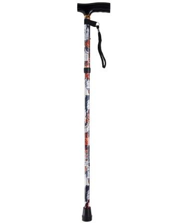 PCP Mobility Adjustable Travel Folding Cane Fritz Handle Cats with Mahogany Handle 3/4-Inch Tip Size