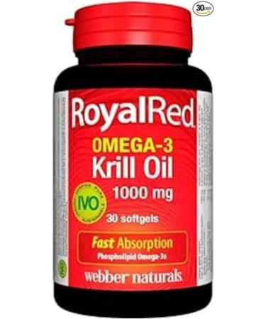 Webber Naturals RoyalRed Krill Oil 1000 mg 30 Softgels Supports Cardiovascular Health & RoyalRed Krill Oil 500 mg 60 Softgels Supports Cardiovascular Health and Brain Function Antioxidant Support - Buy Online on SooperMarket.com