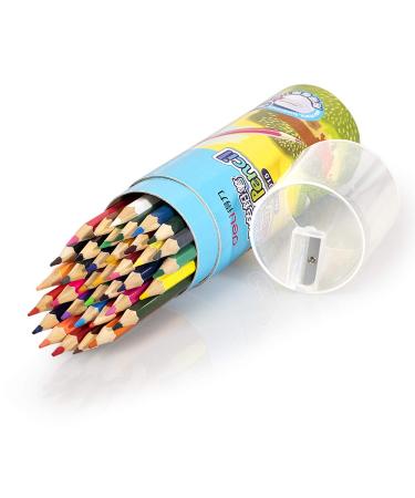 Deli 36 Pack Colored Pencils with Built-in Sharpener in Tube Cap Vibrant Color Presharpened Pencils for School Kids Teachers Soft Core Art Drawing Pencils for Coloring Sketching and Painting 36 (Hexagonal Barrel)