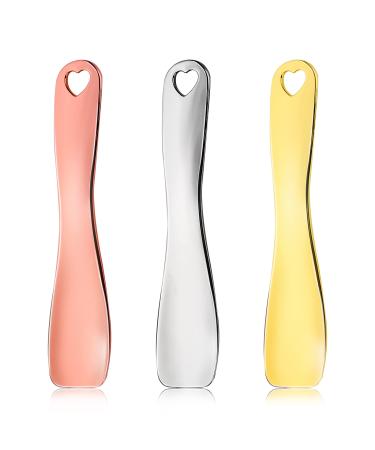 WLLHYF 3 PCS Metal Cosmetic Spoon Skincare Spatula Stick Applicator Beauty Spa Mini Spoon Skin Care Facial Cream Mask Scoop Makeup Tools for Facial DIY Mask Mixing
