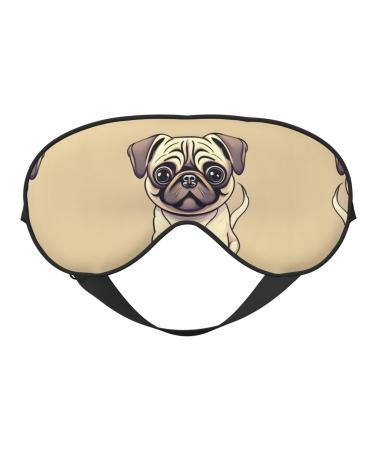 Funny Cartoon Pug Puppy Dogs Soft Sleep Eye Mask Female Breathable Eye Patch Perfect for Travel and Relaxation