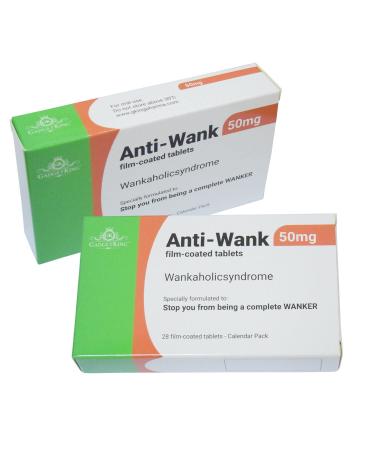 JOKE PILL MEDICATION TABLET BOX Xmas Gift Prank Birthday Card wrapper Unusual Prank April Fools Secret Santa 40th 50th 60th 21st Birthday Rude Mens Ladies For Him Her Boss (Anti-Wank)