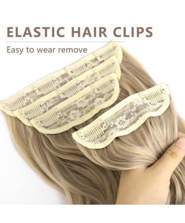 ALXNAN Clip in Long Wavy Synthetic Hair Extension 20 Inch Dirty Blonde - 4PCS Thick Double Weft Hairpieces for Women - Buy Online on SooperMarket.com
