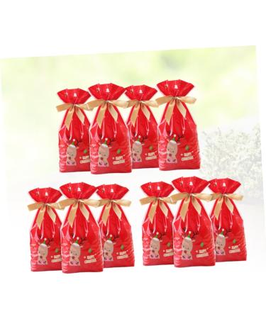ORFOFE 10pcs Gingerbread Bags Elk Candy Bag Drawstring Bags for Candy Packing Bag Snowflake Crisp - Buy Online on SooperMarket.com