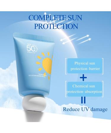 Trendyfave Sunscreen Spf 50 Face Moisturiser Sunscreen For Sensitive Skin Water Resistant & Non-Greasy Sunscreen Spf 50 UVA & UVB Protection Isolation Sunscreen With Hyaluronic Acid - Buy Online on SooperMarket.com