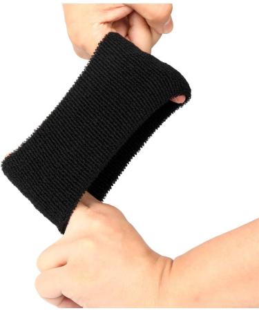 H&S Absorbent Wrist Sweatbands for Athletic Men and Women - 6 Pcs Tennis Wrist Sweat Bands for Gym & Running - Black Moisture-Wicking Wristbands for Exercise - Buy Online on SooperMarket.com