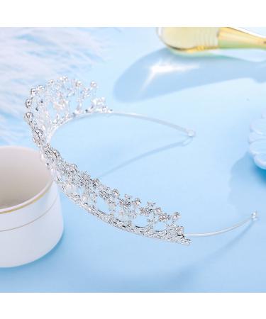 SSNUOY Pearl Wedding Tiara - Silver Rhinestone Bridal Crown for Women | Princess Hair Accessories - Buy Online on SooperMarket.com