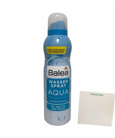 Balea water spray Aqua for face and body (150ml spray bottle) + usy block 150 ml (1 pack)